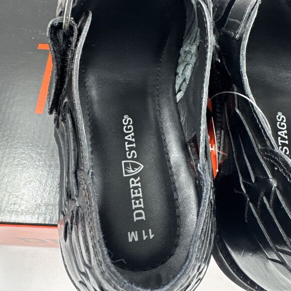 Deer Stags Mens Bamboo2 Black Weaved Huarache Sandal Size 11 New main image 11